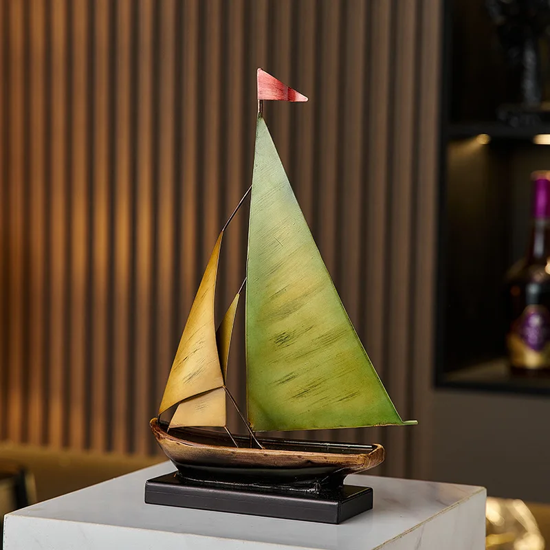 Creative Sailboat Model Ornament, Luxury Decor for Living Room TV Cabinet Bar Office Desk Decoration Home Decoration Accessories