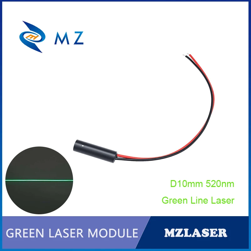 Compact Green Line Laser Diode Module 520nm D10mm 50mW 100mW 3V High-Accuracy Industrial Grade Line Laser for Professional Use