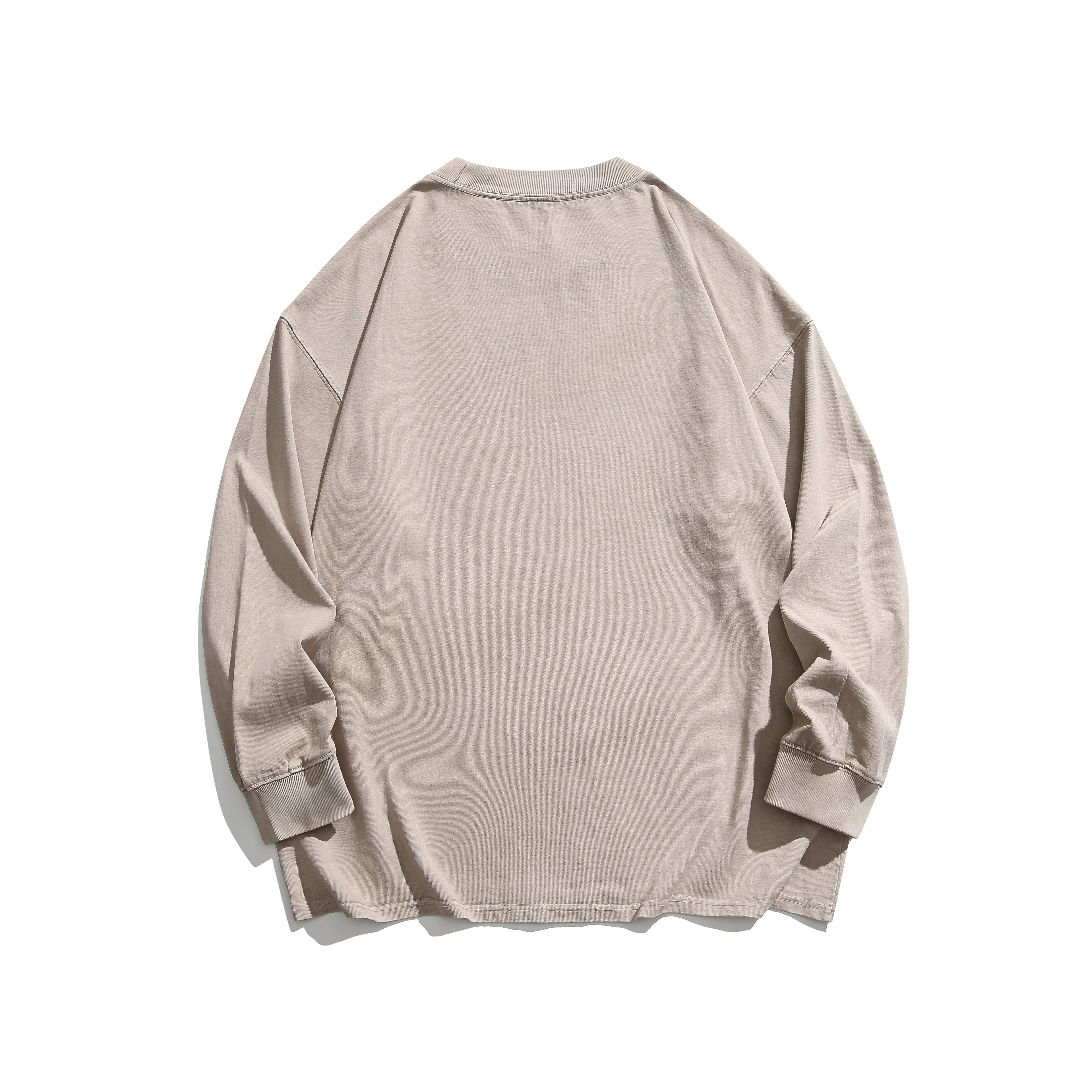 

320g Heavyweight Oversized Long Sleeve T-Shirt for Men& Women, Solid Color Luxury Basic Made with Garment Wash Non-Shrink Cotton