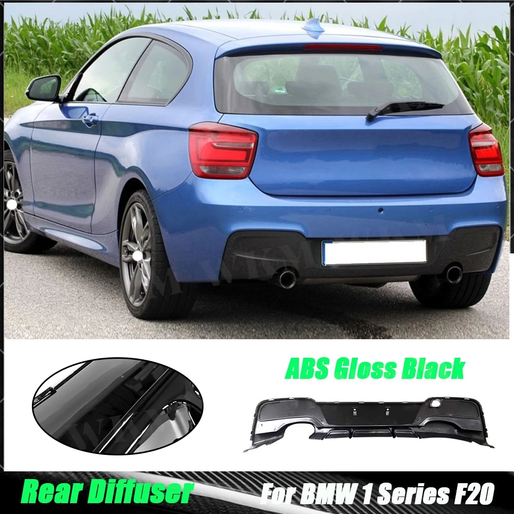 

Carbon Fiber Look Rear Bumper Lip Diffuser ABS Gloss Black Spoiler For BMW 1 Series F20 M Sport M135i 2012-2014 Body Kit