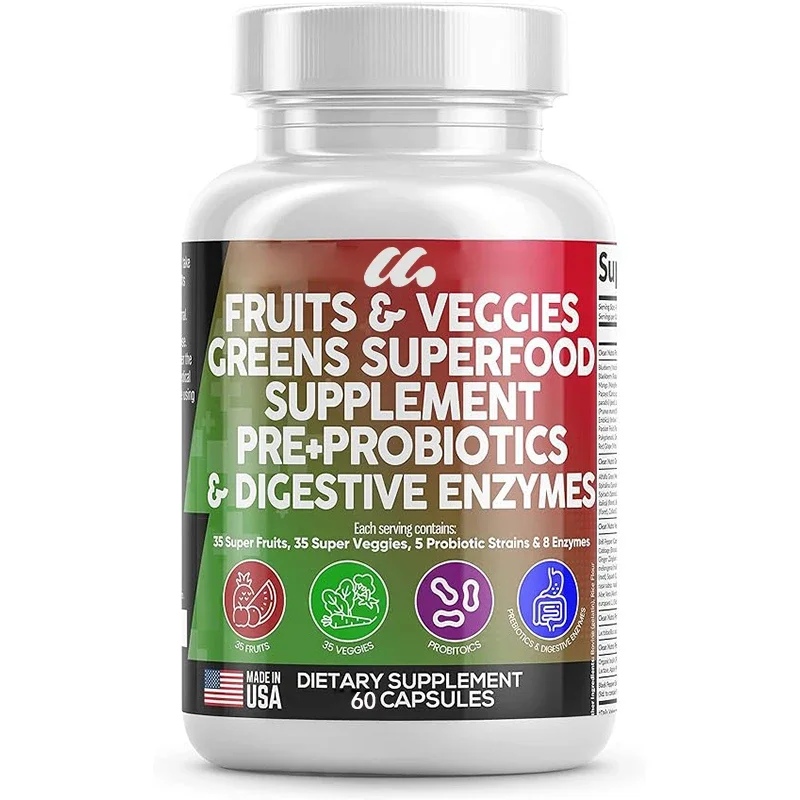 Fruit and vegetable supplements - probiotics, probiotics, digestive enzymes, natural spirulina