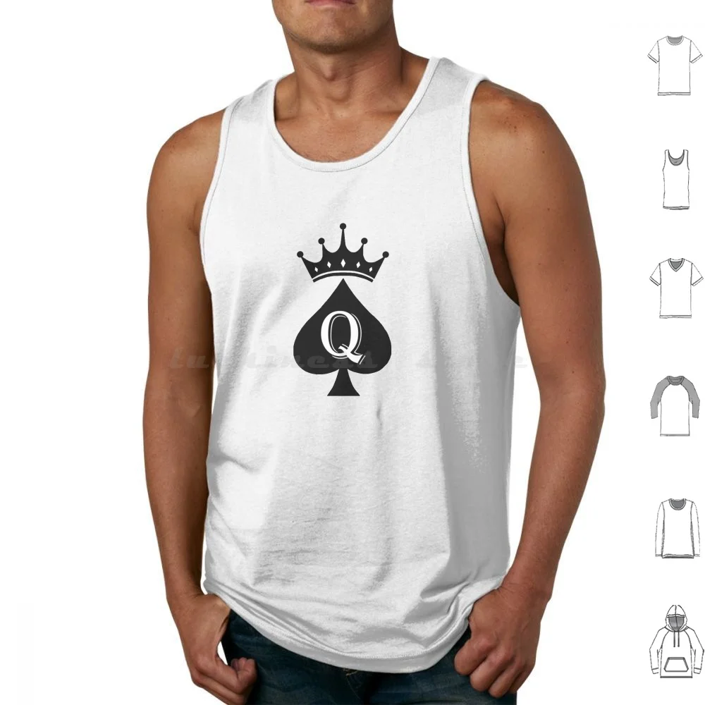 

Crowned Queen Of Spades Майки Жилет без рукавов Queen Of Spades Queen Spades Cuckold Черный Только Хотвайф Муж Бык
