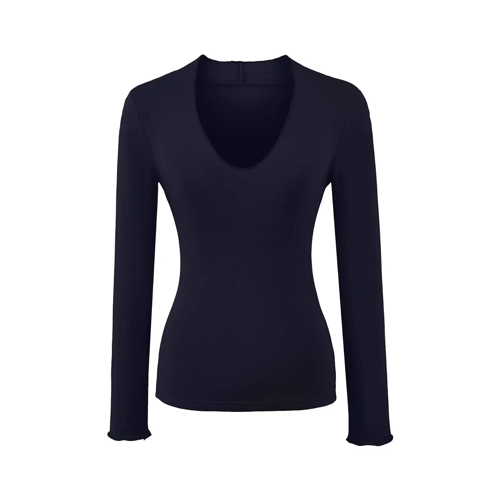 여성용 롱 슬리브 안감 티셔츠 브이넥 슬림핏 베이스 티셔츠 플러스 사이즈 캐주얼 슬리브 가을 겨울 패션 탑