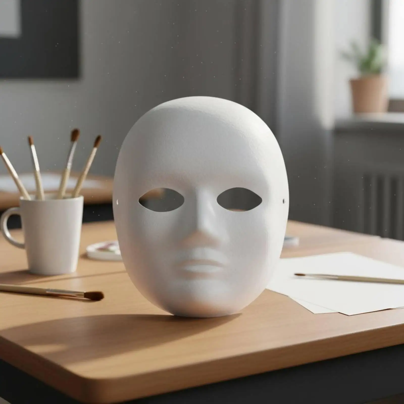 DIY Art Base Paper Pulp Face Form for Custom Design Projects with Elastic Band for Comfortable Wear for Costume Parties