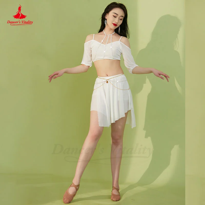 Belly Dance Costume Summer New Short Skirt Training Tops Performance Clothing Oriental Dancing Practice Clothes Bellydance Wear