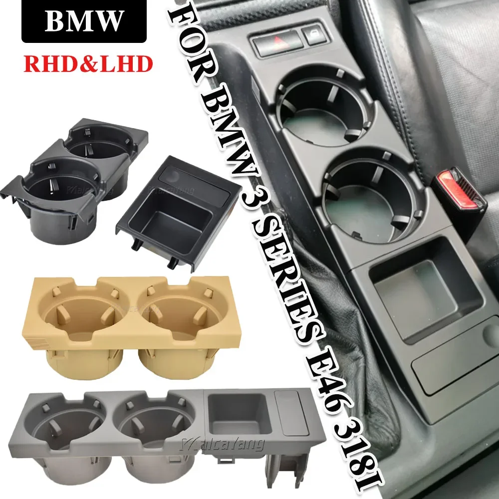 Car Center Console Water Cup Holder Beverage Bottle Holder Coin Tray For Bmw 3 Series E46 323i 318I 320I 98-06 51168217953