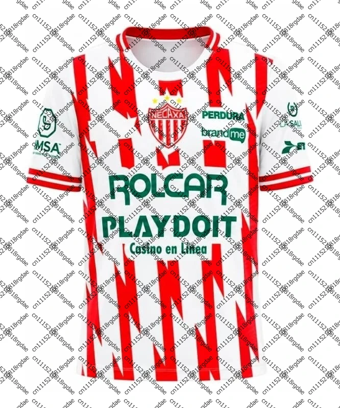 2026 Necaxa Soccer Jersey Mexico Football Shirt Red Lightning Stripe Short Sleeve Fan Running Gym Sport Uniform Family Kids Tees
