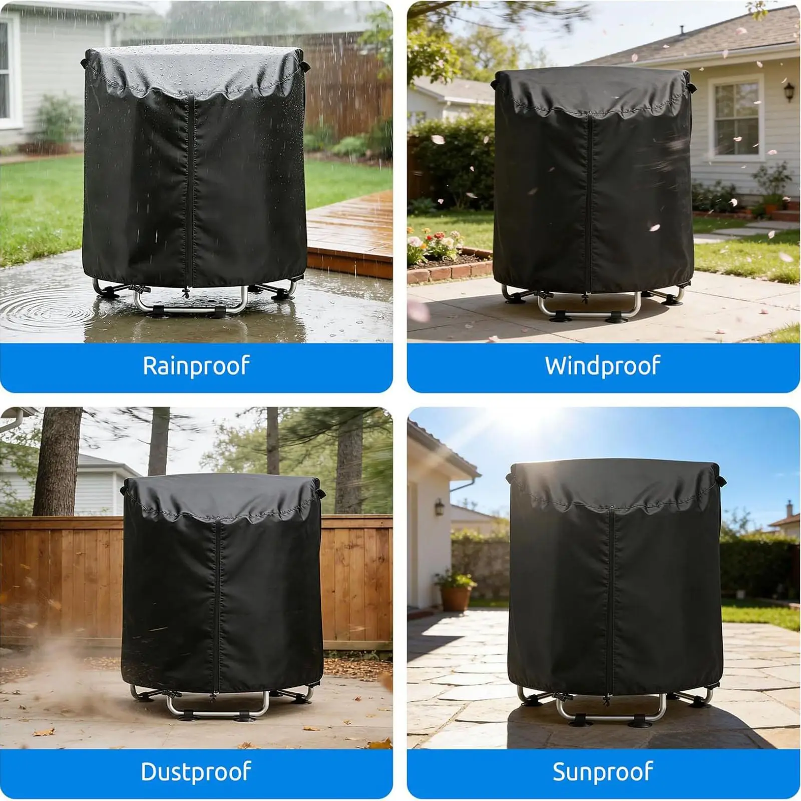 

Kids Trampoline Cover Anti Pooling,for 55" Oxford Cloth Weather Protection,with Drawstring & Buckles Windproof Protective Cover