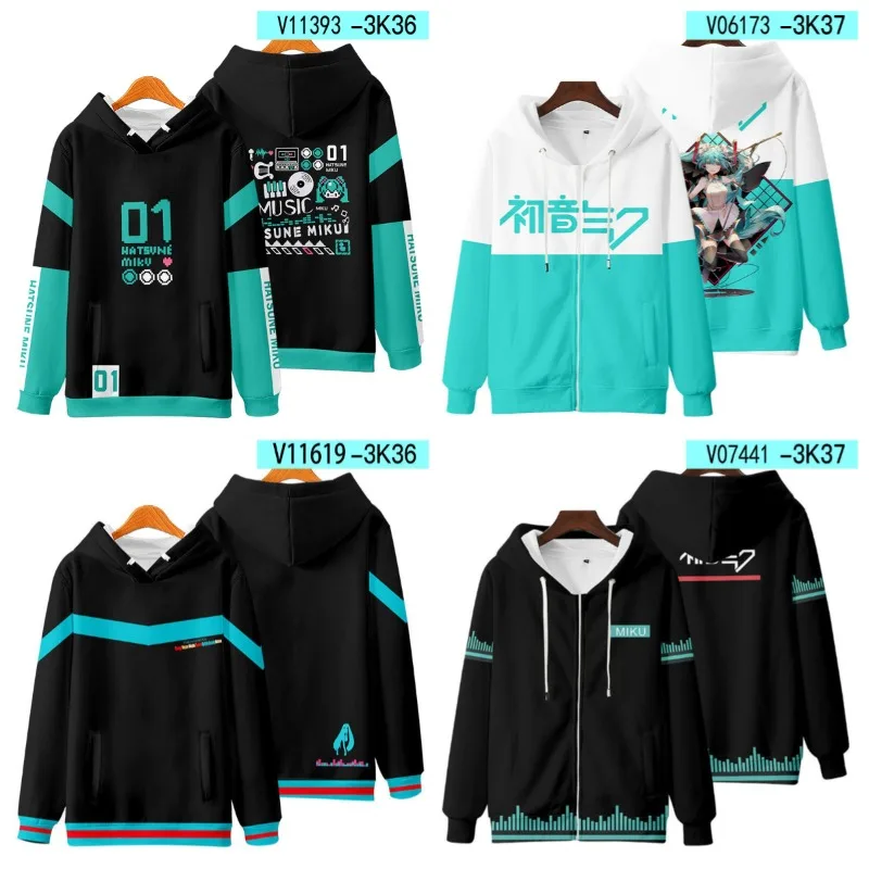 

Hatsune Miku New 2025 Kawaii Anime Characters Winter Perimeter Hooded Sweatshirt Tidal Current Surprise Birthday Festival Gifts