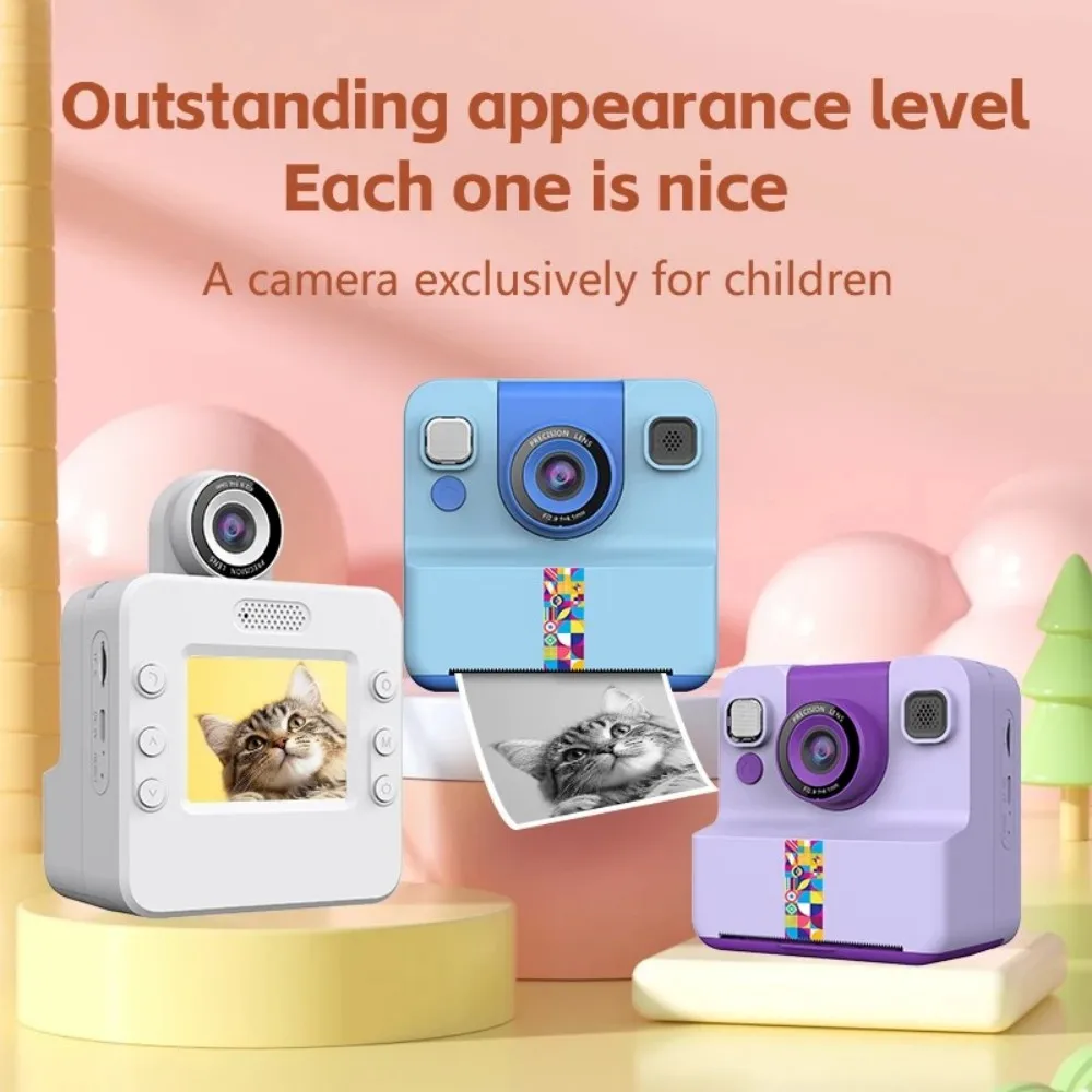 KEBIDUMEI Classic Cute Little Kids Instant Print Camera Painting Photos 1080P HD Dual Camera Thermal Print Toy Gifts view 4