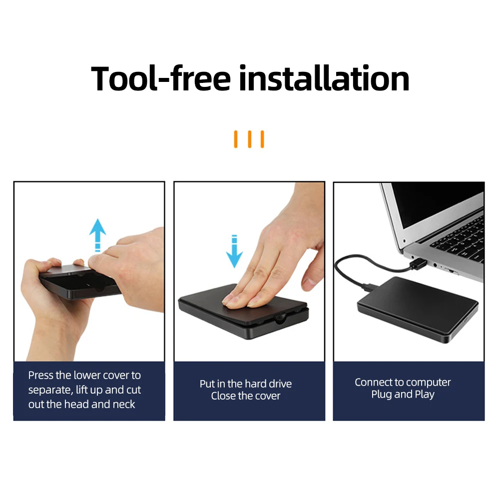 

Type-C USB3.1 SATA Mobile HDD Box Transfer Speed 6Gbps Portable Hardisk Plug and Play 2.5inch for Windows/ Os /Linux System