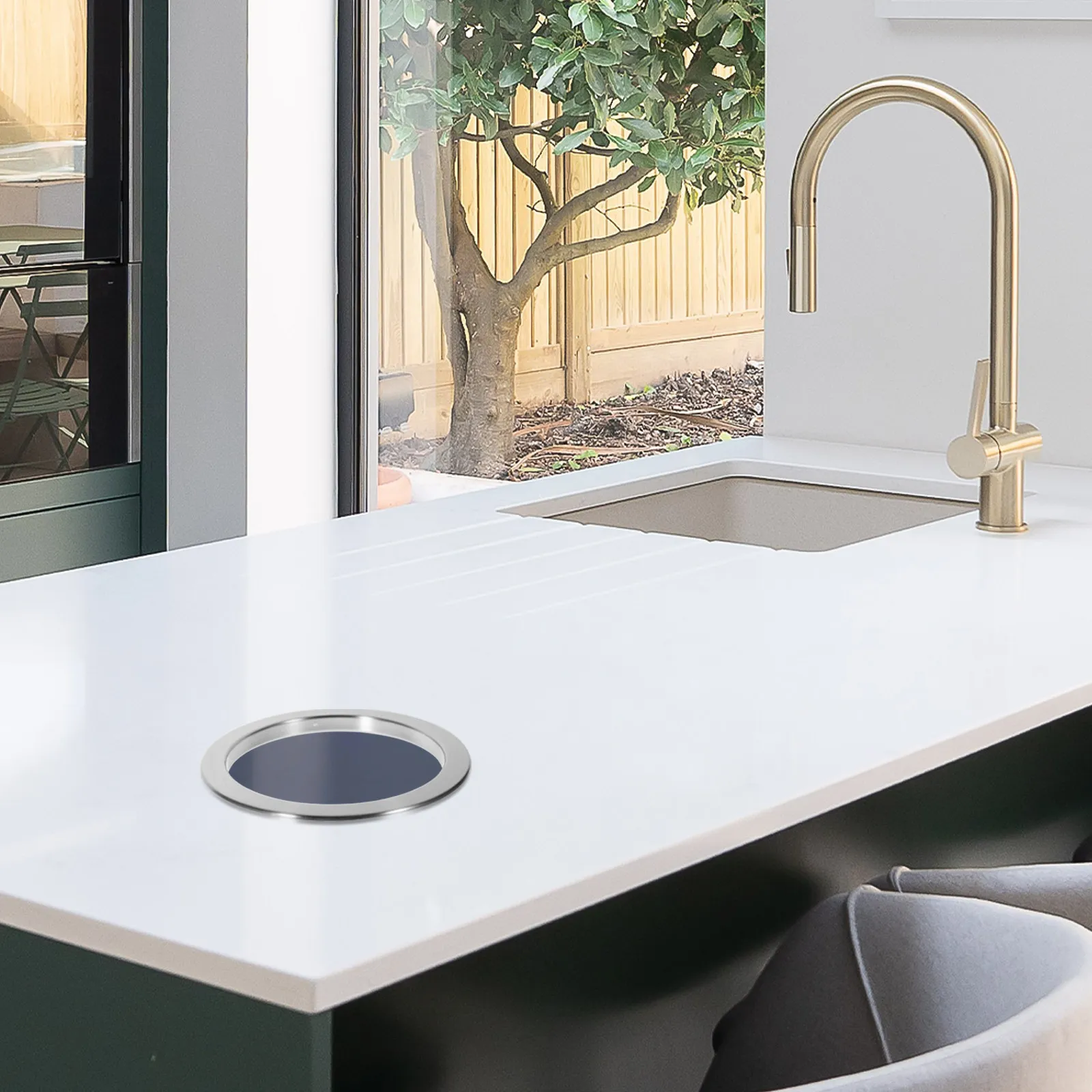 

Кухонный мусорный люк-отсекатель из нержавеющей стали для столешницы