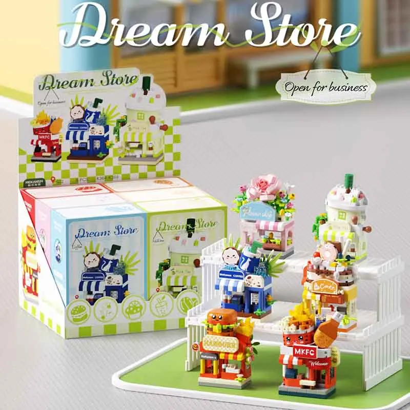 

Конструктор MOC: Миниатюрная городская архитектура, уличный пейзаж, маленький магазин, DIY-набор для сборки, развивающие игрушки-головоломки для детей, подарки на день рождения