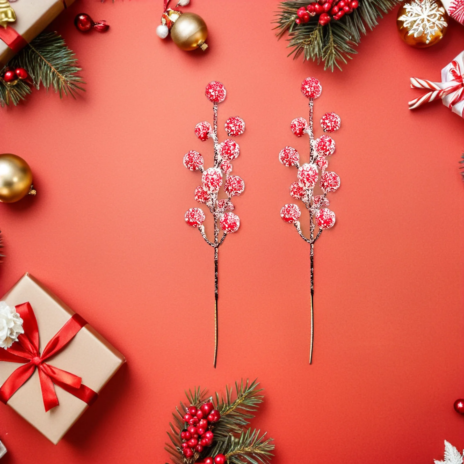 

20Pcs Artificial Red Berry Picks Sprays for Christmas DIY Wreath Making Garland Craft Projects Festive Home