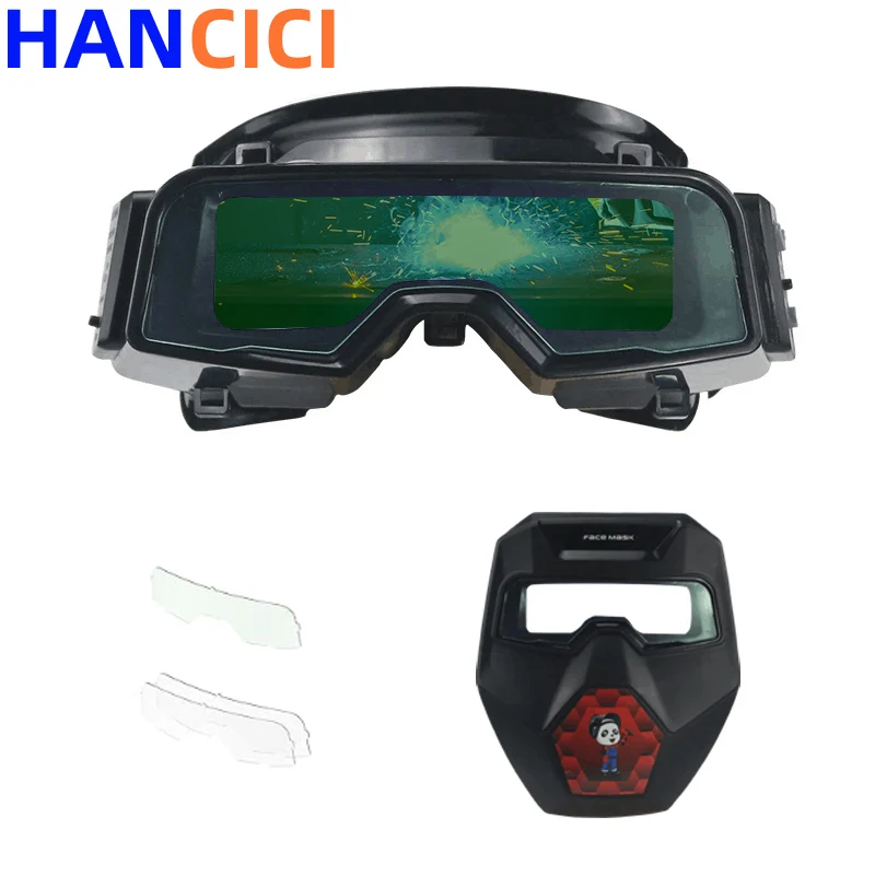 Automatic Darkening Welding Glasses Mask Welding Cap for TIG MIG MMA Professional Weld Glasses Goggles