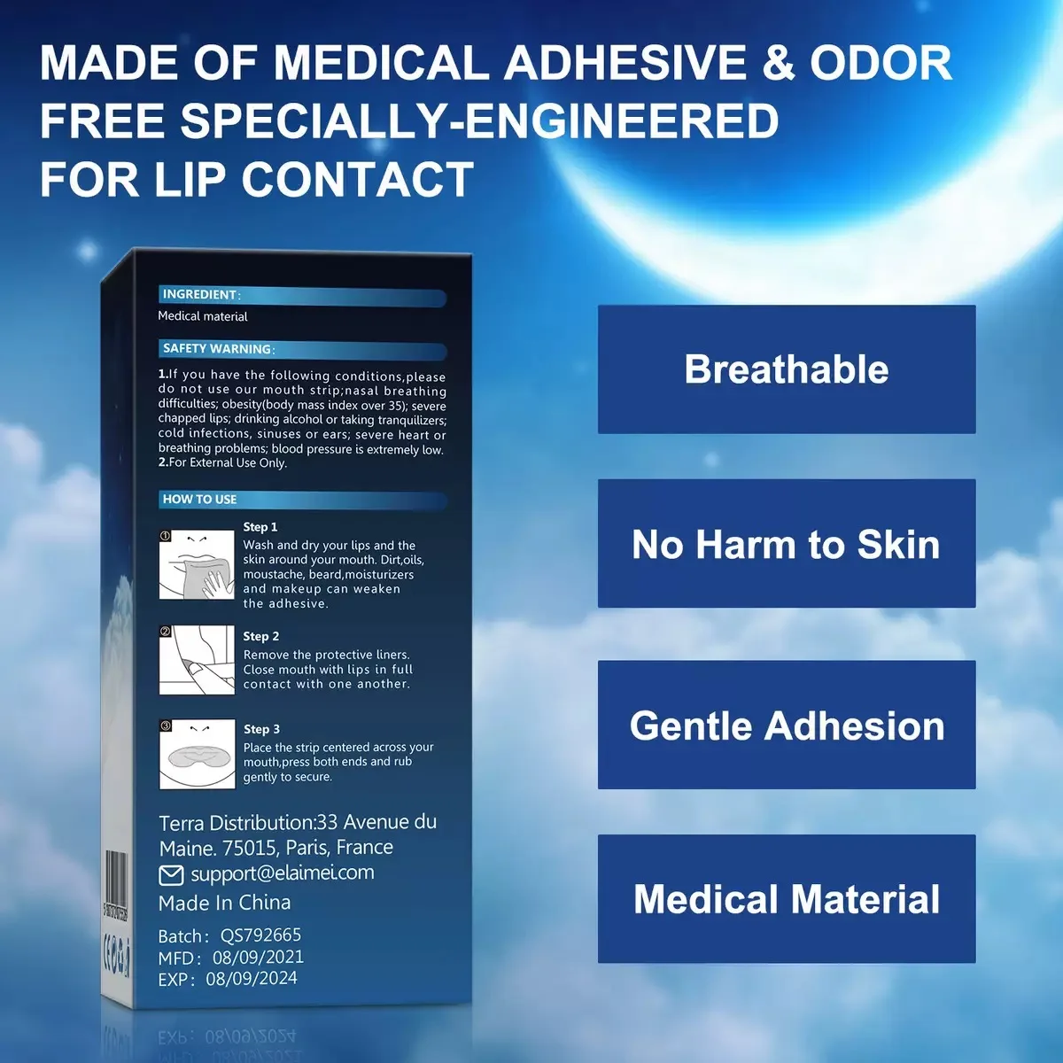 90 قطعة صنبور الفم مكافحة الشخير شريط النوم المتاح لطيف الفم الشريط لتحسين الأنف التنفس تقليل جفاف الفم قرحة الحلق #5