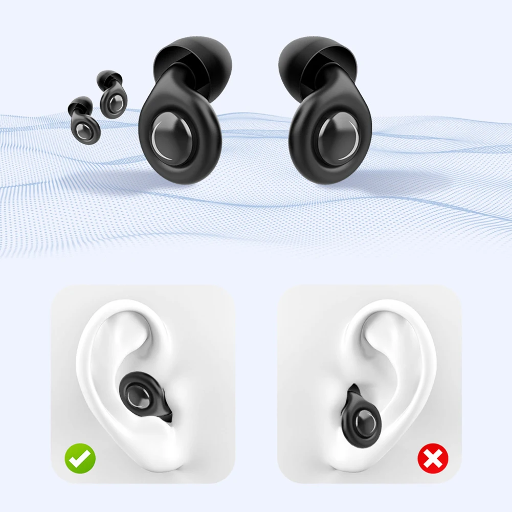 Reusable Silicone Snore Blocker Ear Plug with 10 Eartips & Carrying Case Noise Cancelling Ear Plugs for Sleep Deep Focus Travel