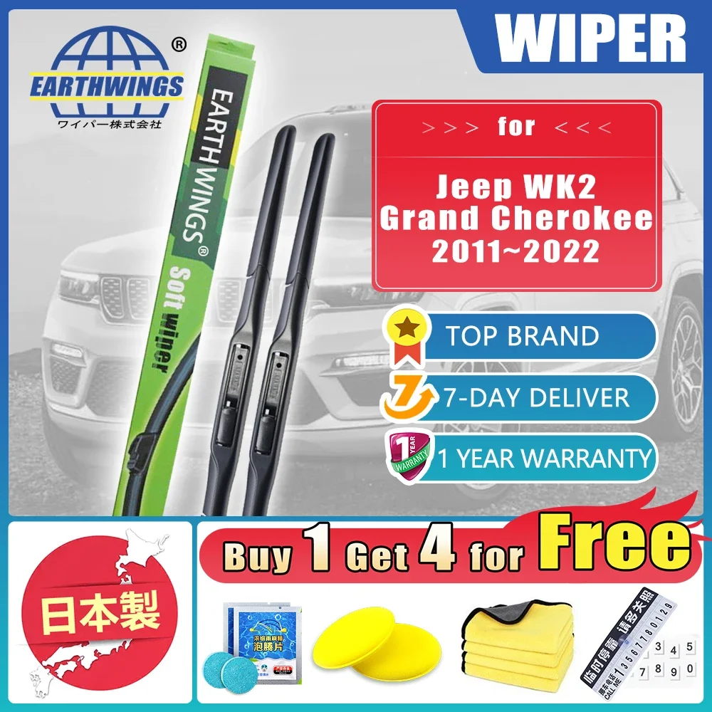 For Jeep Grand Cherokee WK2 2011~2022 Front Rear Wiper Blades Brushes Windshield Car Accessories 2021 2020 2019 2018 2017 2016