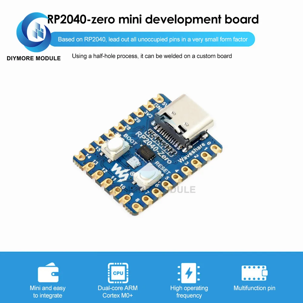 raspberry-pi-rp2040-zero-microcontrolador-pico-placa-de-desenvolvimento-rp2040-duplo-nucleo-cortex-m0-processador-2mb-flash