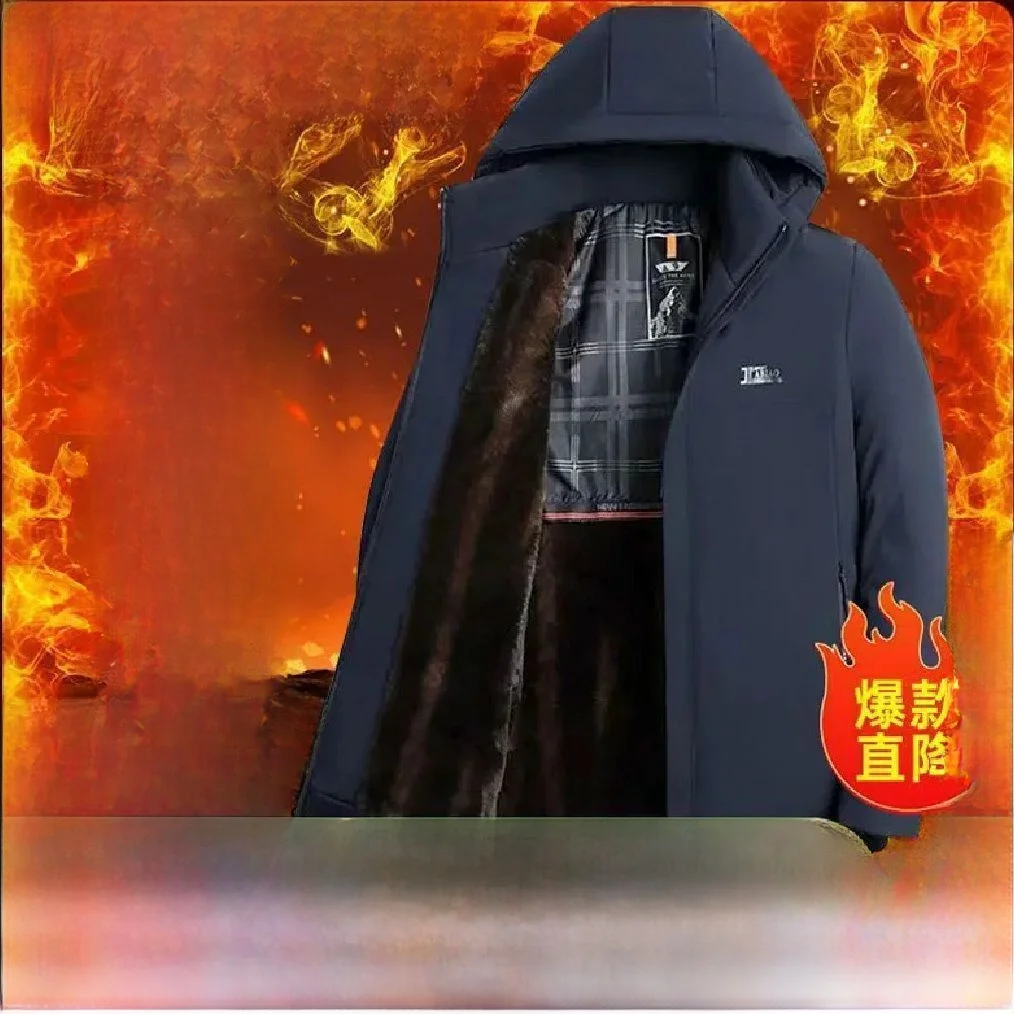 منتصف العمر أبي الشتاء Jaet Thiened أسفل القطن سترة معطف الرجال مع Fce طويل الوقوف طوق سليم صالح Sle #3