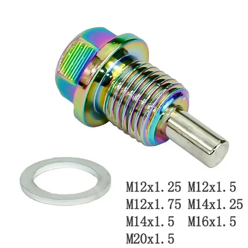 

M12 M14 M16 M20*1.5 / 1.25MM Neo Chrome Aluminum Magnetic Oil Drain Bolt Oil Sump Drain Plug Nut Automobile General Accessories