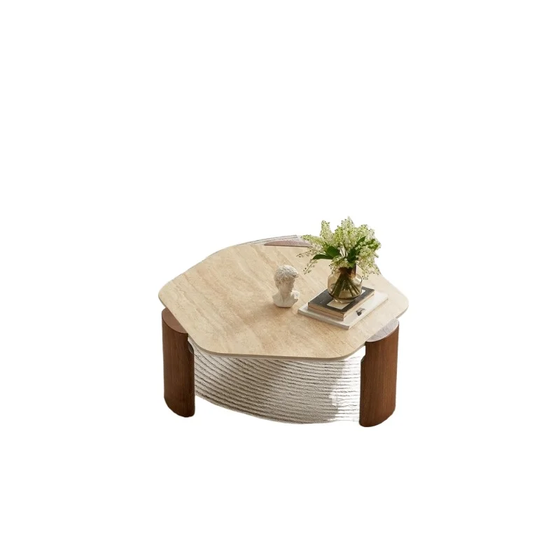 

Hexagonal rock slab coffee table