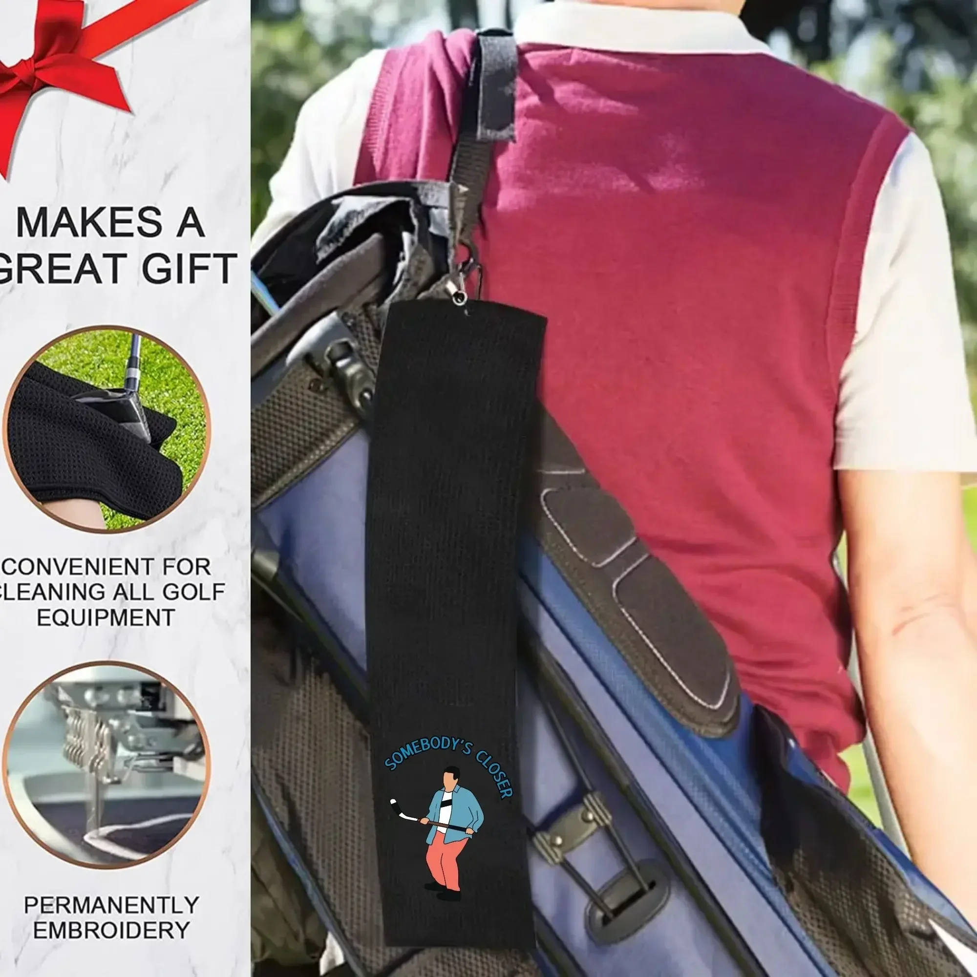 Happy Gilmore Funny GolfTowel Large Clean Golf ClubBall Premium Strength UltraAbsorbent Gear Happy Men GilmoreDesign  golf towel