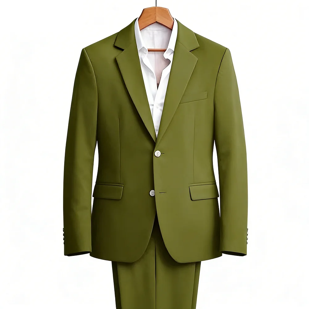 

Высококачественный мужской костюм: пиджак с лацканами, брюки, 2 предмета, для свадьбы, приталенный, смокинг, для вечеринок, мужская одежда