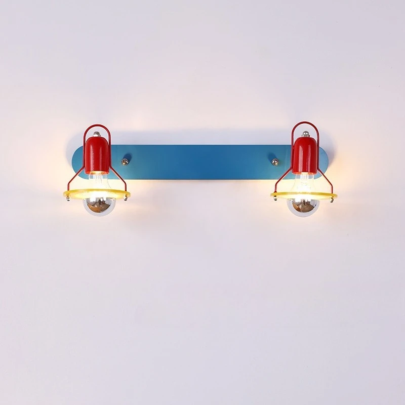 Memphis Colorful Double-headed LED Wall Lamp Retro Long Strip Wrought Iron Wall Lights Entrance Staircase Aisle Corridor Sconces