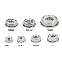 5PCS F604 to F699 Flange Bearing F607 F608 F623 F624 F625 F626 F635 F684 F688 F693 F695 F698 ZZ Z 2Z Deep Groove Ball Bearings