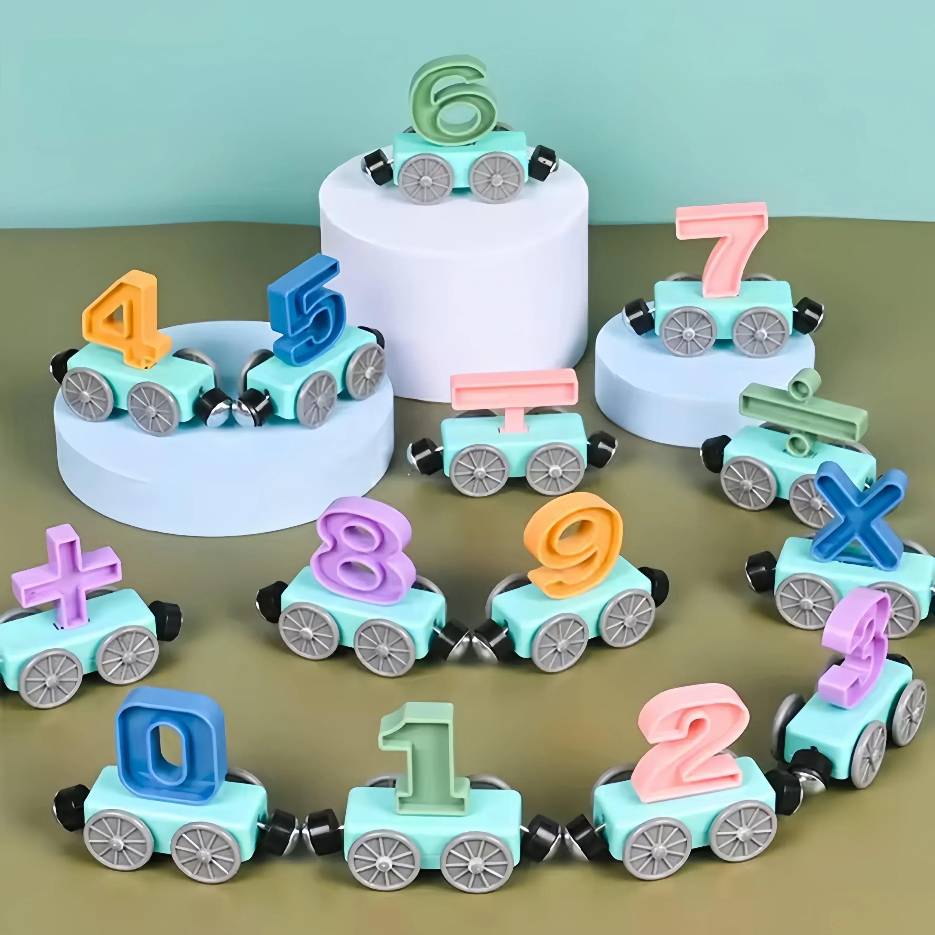 53Pcs Kids Electric Number Train Toy Set Magnetic Montessori Educational Track Train Gift For Toddlers Boys Girls Age 14+