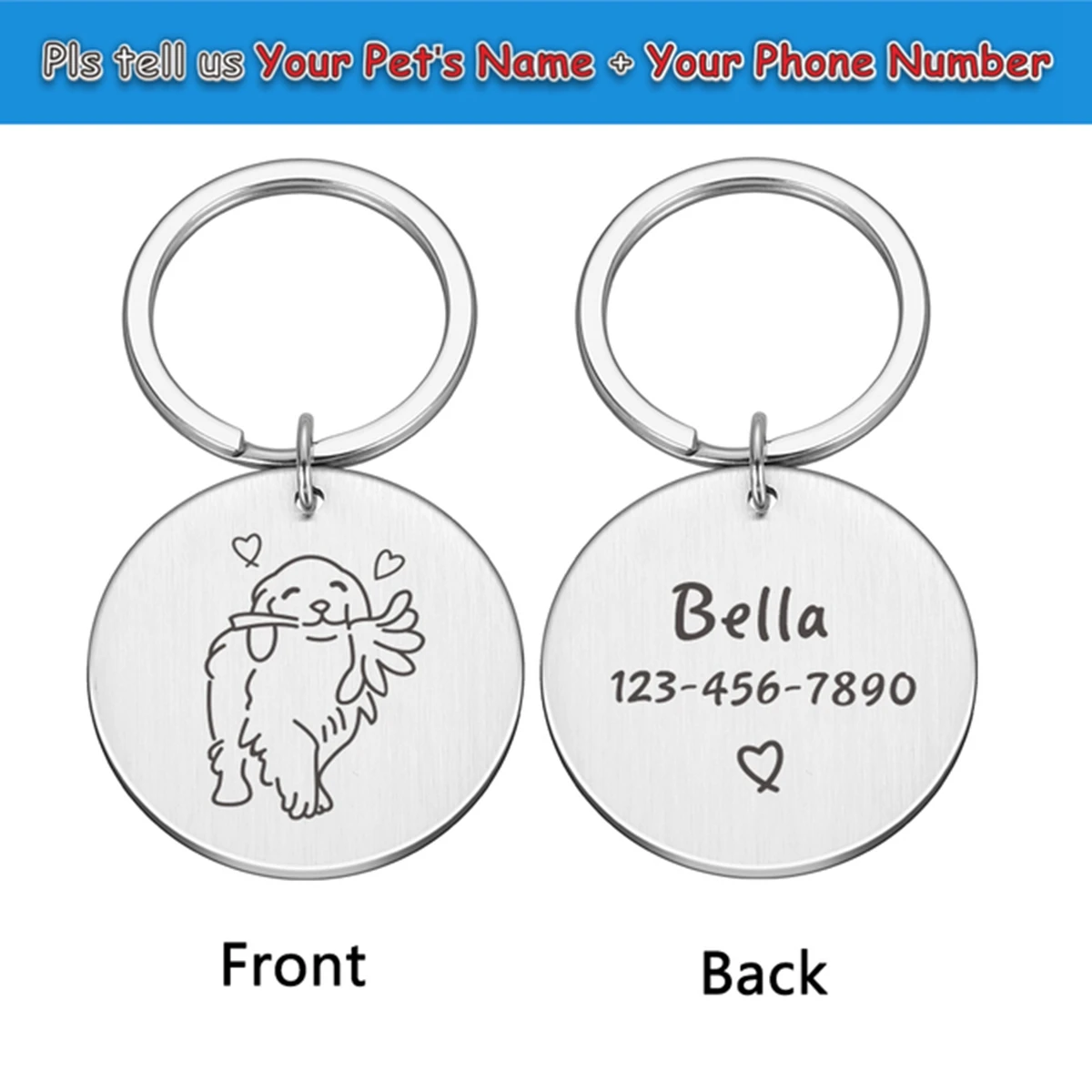 1pc Colorful Palm toys Custom Name and number Cat Dog ID Tag Name with Cute Symbols  Engraving Dog Accessories For Pets