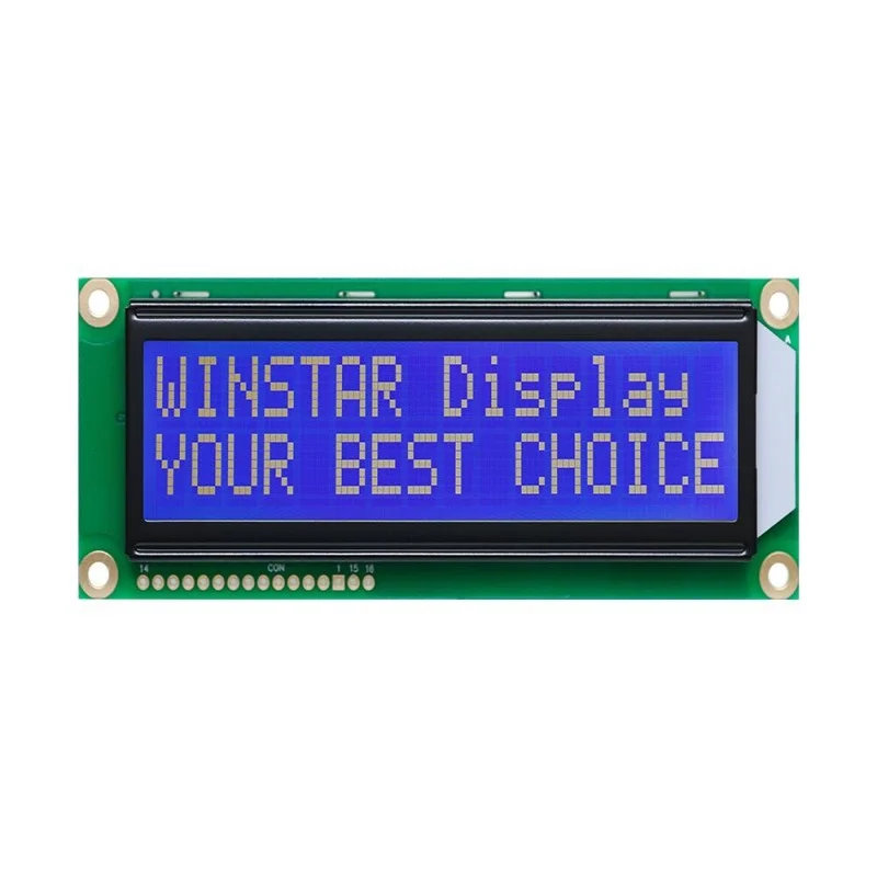 WH1602L1-YYH-JT#  WINSTAR 16*2 LCD 5V Module which is built in with ST7066 controller IC screen green backlight new and original