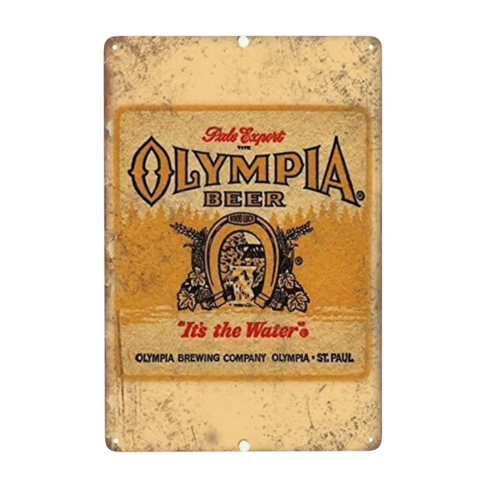 Olympia Beer Sao Paulo MN Men's Cave decorated Vintage advertisement Vintage Metal Tin logo Beer 20.32 x 30.48 cm sign