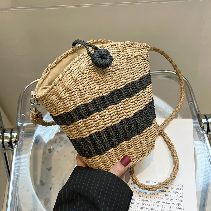 

Trendy Straw Woven Shoulder Bag for Women Summer Cute Girl brand Designer Small Crossbody Purse Fashionable Boho Beach Handbags