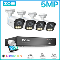 ZOSI C186A 8CH AuroraLux Security IP Cameras System with True Color Night Vision 8CH 4K CCTV NVR & 5MP HD PoE Surveillance Cams