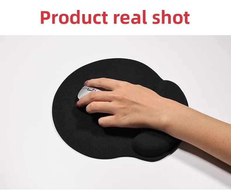 Memory-Schaum Handgelenkauflage-Set Tastatur-Mauspad Ergonomische Gel-Unterstützung für Büro und Gaming Schwarz – Detail 6