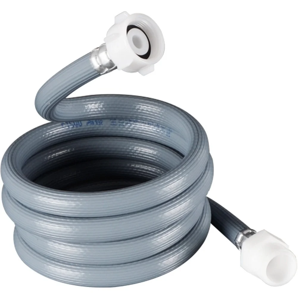 6 point screw inlet washing machine water hose extension 4/5 meter flexible gray PVC material suitable for European drum washers