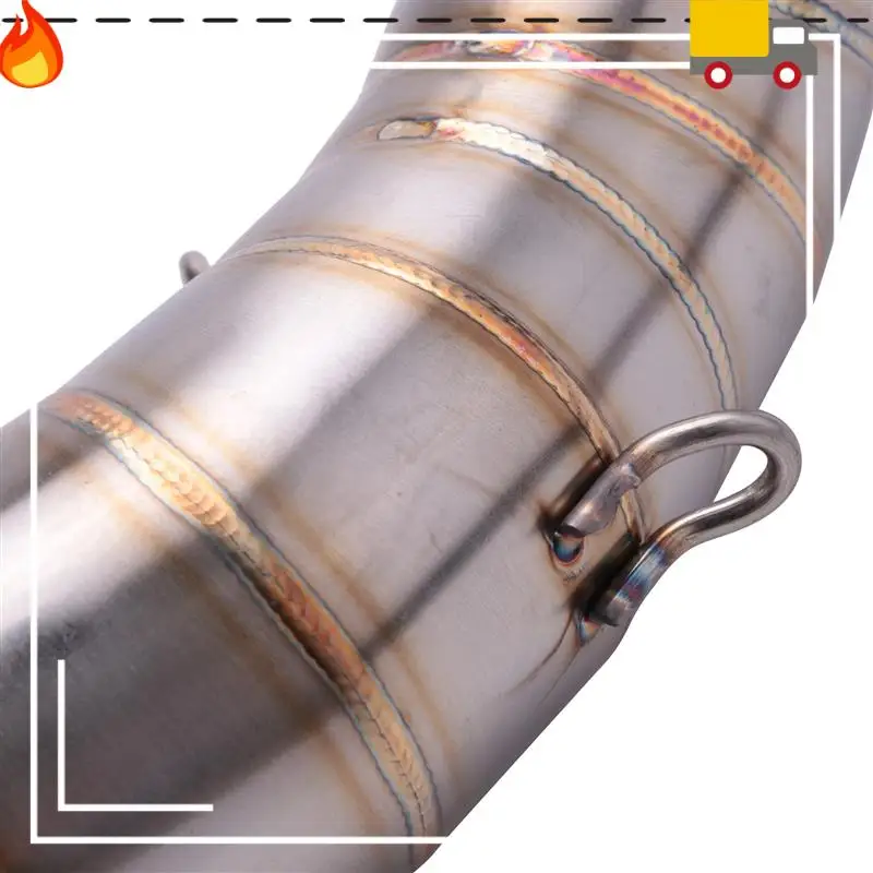 

2X Motorbike Middle Exhaust Middle Mid Link Pipe Connector For Kawasaki Z900 2017-2018 Without Exhaust Muffler