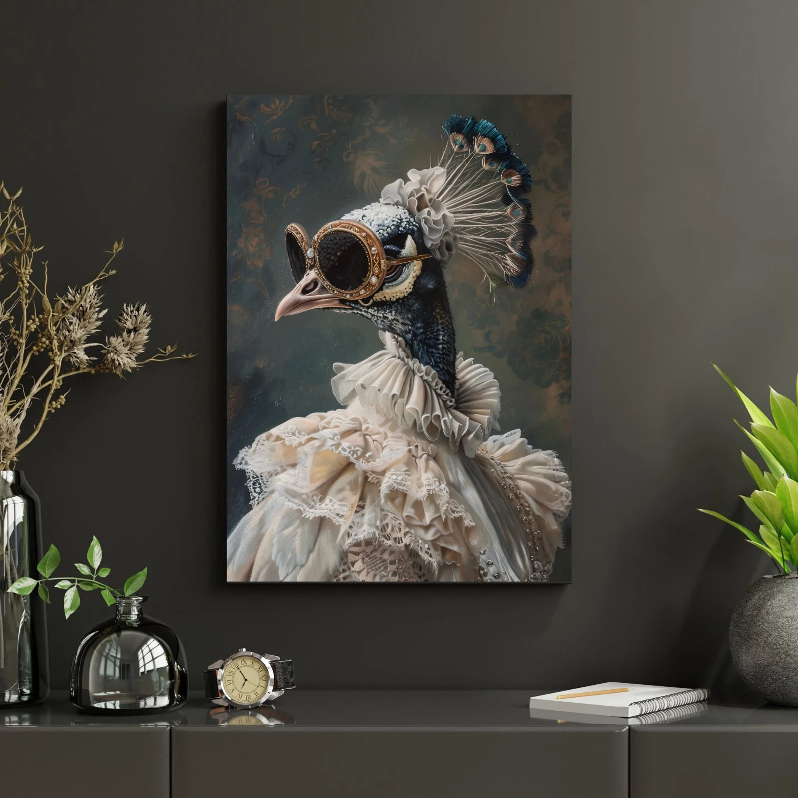 

Victorian Animal Portraits Dressed Animal Prints Royal Peacock Posters Renaissance Animal Art Gifts for Animal Lovers Home Decor
