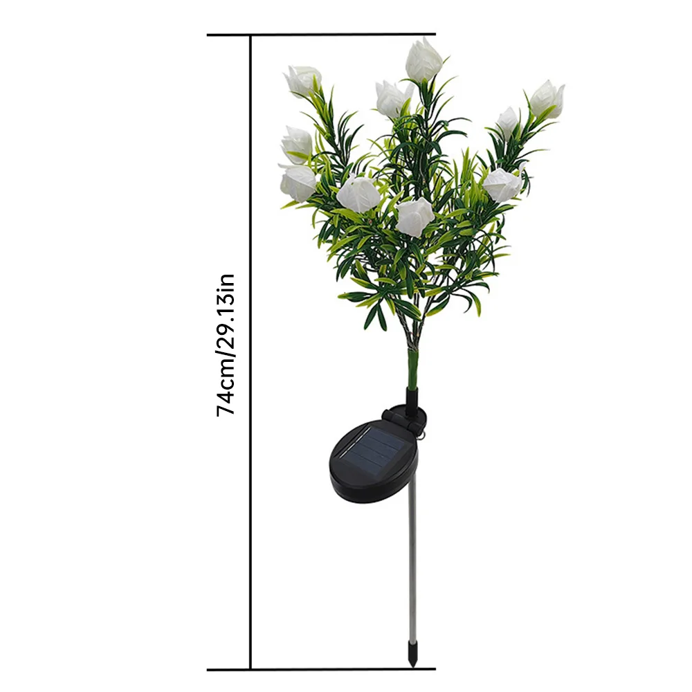 Solar Artificial Flower Light Outdoor Waterproof Garden Light Color Changing Landscape Lamp Yard Lawn Pathway Light Patio Decor