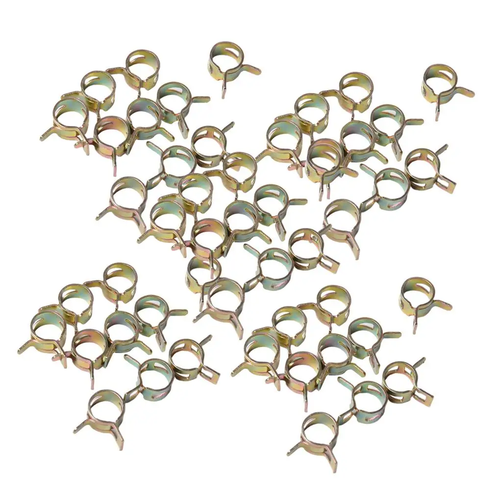 100 X 6mm-15mm Wide Base Tool Spring Water Pipe Air Tube Clips Heavy Duty