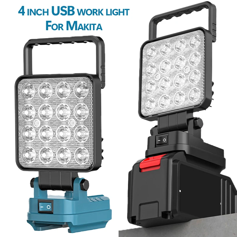 For Makita 14.4V-18V Li-ion Battery Lantern Outdoor Flashlight 4 Inch Cordless LED Work Light Camping Lamp Emergency Lighting