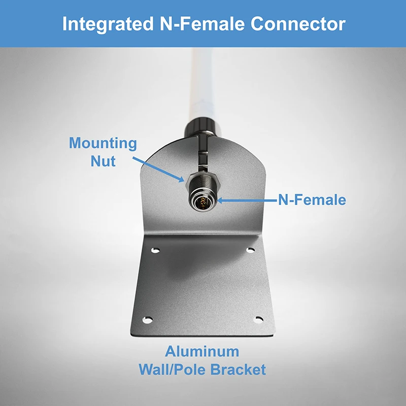 50 PCS 10 DBi High Gain 4G LTE 5G Wideband Fixed Mount Fiberglass Outdoor Omnidirectional Antenna Vertical Steel Aluminium Cellu