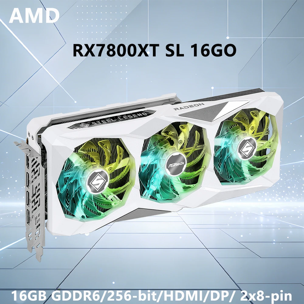 Triple Fan Gaming Graphics Card 16Gb - Karta graficzna ASROCK RX7800XT SL 16GO,