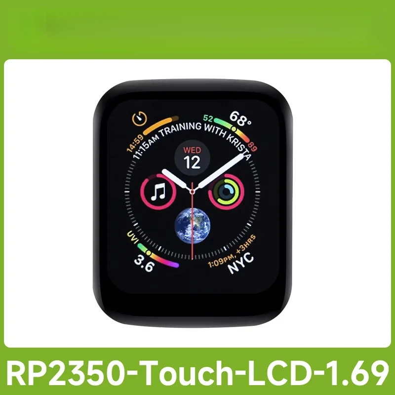 RP2350 Microcontroller Development Board, With 1.69inch Touch LCD, Rounded Corners, Dual-core & Dual-architecture