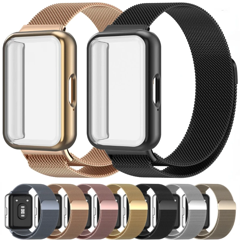 Milan ese Loop Strap Case für Samsung Galaxy Fit 3 Smartwatch Magnet armband für Samsung Galaxy Fit 3 Displays chutz folie