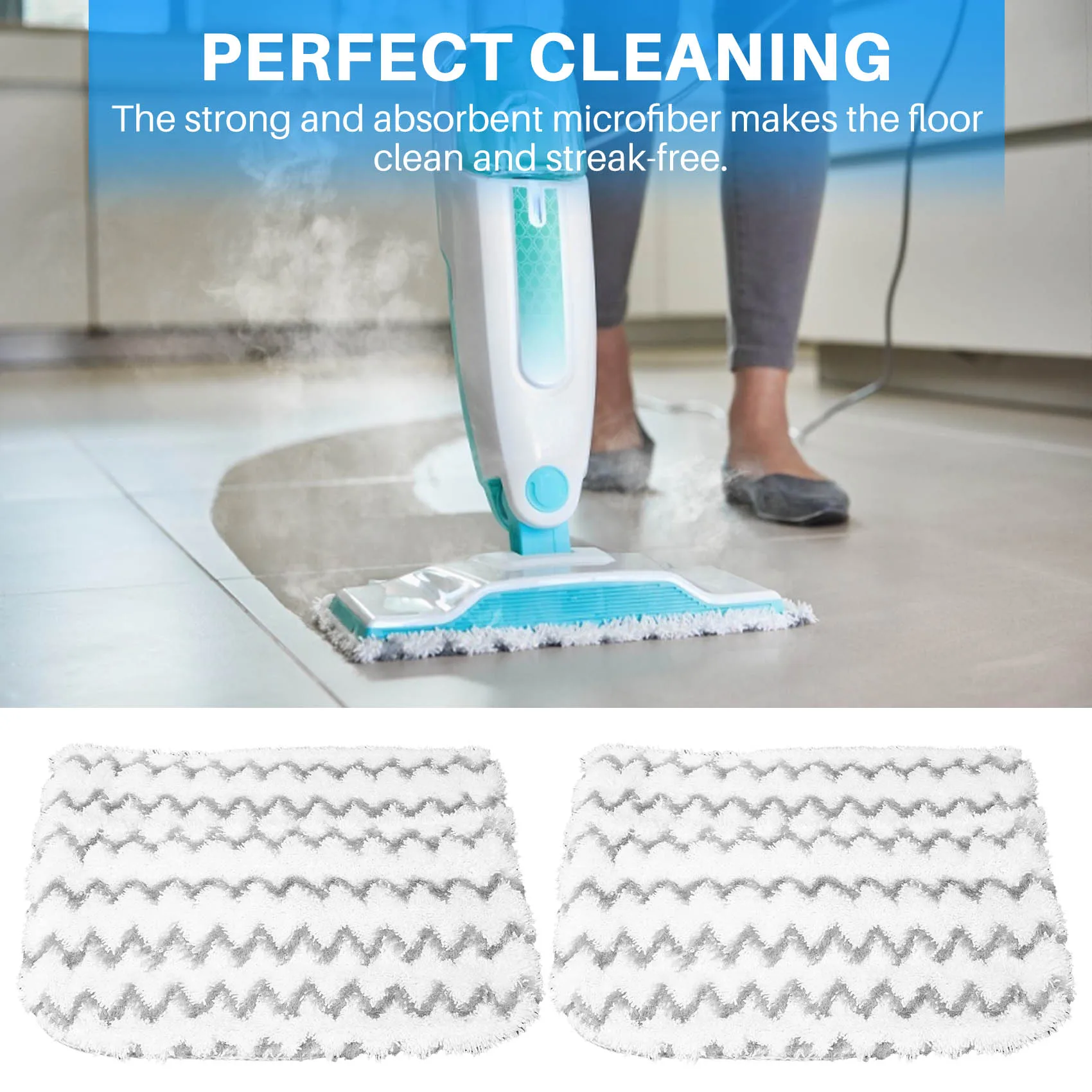 4 PCS Replacement Pads Accessory For Shark Steam Mop S1000, S1000A, S1000C, S1000WM, S10001C, Dirt Grip Pads, Microfiber Washabl