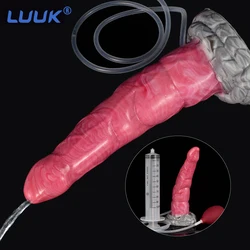 LUUK Animal Fantasy Dildo Massage Ejaculation Penis with Strong Sucker Squirting Function Anal Stimulation Sex Toy for Women Men