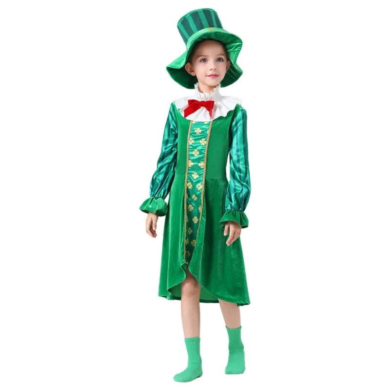 

Kids Celtic Costume for St Patricks Day Irish Traditional Outfit Performance Role Play